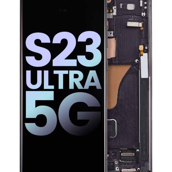 Pantalla OLED para Samsung Galaxy S23 Ultra 5G con marco (Original) (Negro) (Phantom Black)