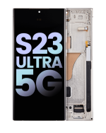 Pantalla OLED para Samsung Galaxy S23 Ultra 5G con marco (crema) (Original)