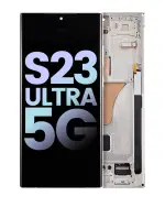 Pantalla OLED para Samsung Galaxy S23 Ultra 5G con marco (crema) (Original)