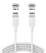 Cable USB-C a C para Samsung (OEM Pull Grade: New) (Blanco)