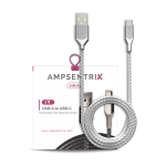 Cable USB (tipo A) a USB tipo C de un metro (AmpSentrix) (Infinity) (Gris)