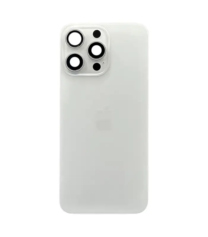Tapa Trasera para iPhone 15 Pro Max Blanco con marco (Titanio Blanco) (Con pega) 0 Tapa Trasera para iPhone 15 Pro Max Blanco con marco (Titanio Blanco) (Con pega) - Imagen 1