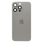 Tapa Trasera para iPhone 15 Pro Max Gris con marco (Titanio natural) (Con pega)