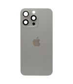 Tapa Trasera para iPhone 15 Pro Max Gris con marco (Titanio natural) (Con pega)