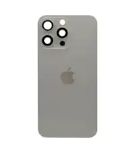 Tapa Trasera para iPhone 15 Pro Max Gris con marco (Titanio natural) (Con pega)