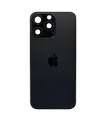 Tapa Trasera para iPhone 15 Pro Max negro con marco (Titanio negro) (Con pega)