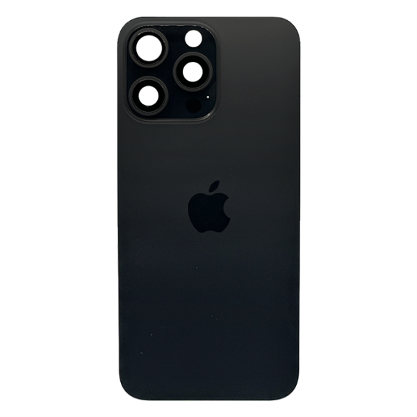 Tapa Trasera para iPhone 15 Pro Max negro con marco (Titanio negro) (Con pega)