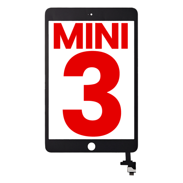 Mica Tactil Con Chip IC para IPad Mini 3 (Sin Botón De Inicio Instalado) (Aftermarket: AM Plus) (Negro)