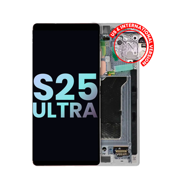 Pantalla OLED Con Marco para Samsung Galaxy S25 Ultra 5G (Original samsung) (EE. UU. E Internacional) (Titanio Blanco Plata)