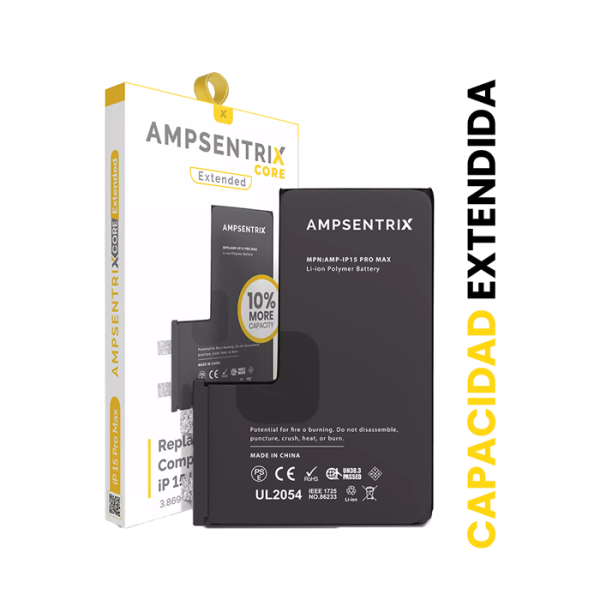 Batería para IPhone 15 Pro Max (AmpSentrix Core: Extended) (Se Requiere Soldadura Por Puntos)