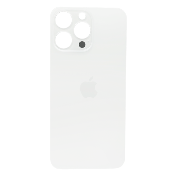 Tapa trasera para iPhone 15 Pro Max Blanca (Sin pega) (Big hole)