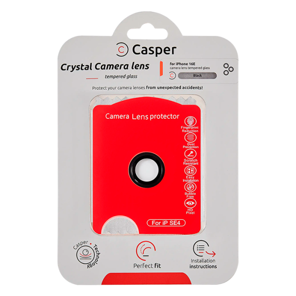 (Negro)-(Clear) iPhone 16e-Protector de Lente de Cámara