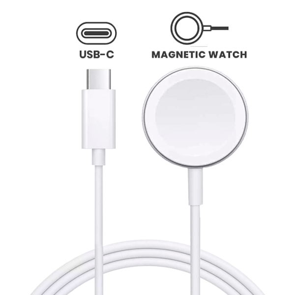 Cable de carga magnético USB-C para reloj (1 m) para todas las series de relojes (OEM Grade: New)