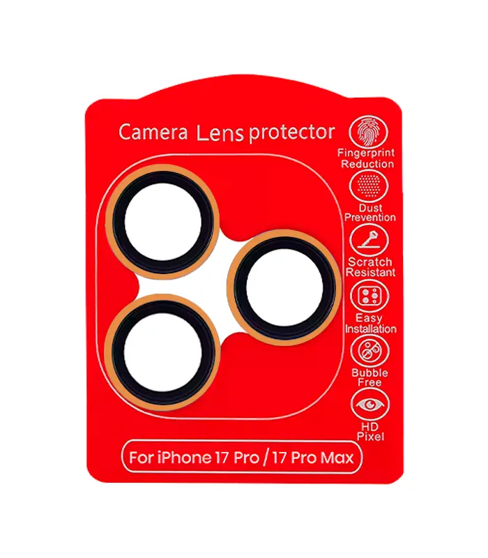 (Naranja)-(Clear) iPhone 17 Pro 17 Pro Max-Protector de Lente de Cámara (Naranja)-(Clear) iPhone 17 Pro / 17 Pro Max-Protector de Lente de Cámara - Imagen 1