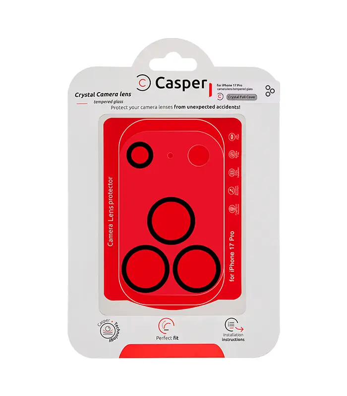 107282215124 Protector de lente de cámara Casper para iPhone 17 Pro (cubierta completa de cristal) - Imagen 1