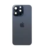 Tapa trasera para iPhone 15 Pro con marco (Azul) (Con pega)
