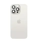 Tapa trasera para iPhone 15 Pro con marco (Blanco) (Con pega)