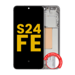 Pantalla OLED con marco para Samsung Galaxy S24 FE 5G (versión estadounidense e internacional) (reacondicionado) (gris)