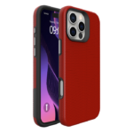 iPhone 16 Pro Max - Funda protectora de doble capa con absorción de impactos - ROJA