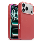 iPhone 17 Pro Max - Funda de cuero con cargador inalámbrico - ROSA FUCSIA