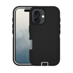 iPhone 16 – Funda resistente (NEGRO Y BLANCO)