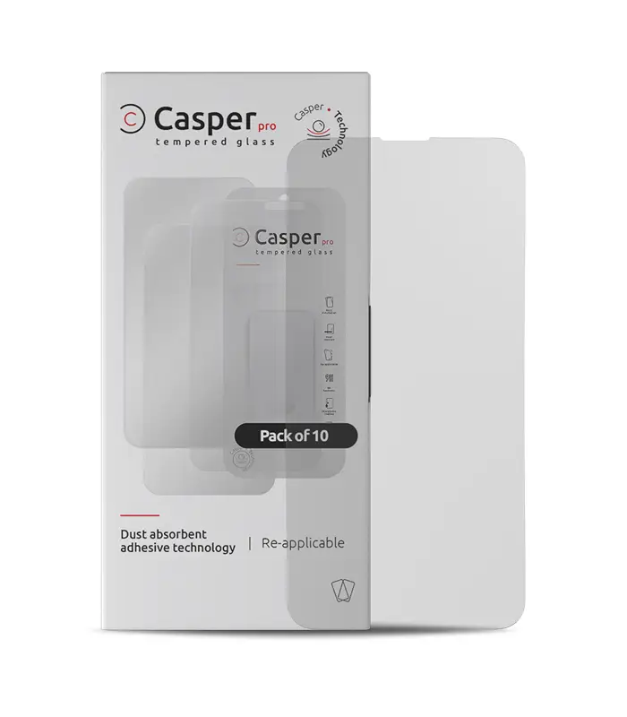 107082111689 iPhone 13 / 13 Pro / 14 / 16e - Vidrio templado Casper Pro (paquete de 10) (mate) - Imagen 1