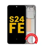 Pantalla OLED con marco para Samsung Galaxy S24 FE 5G (versión estadounidense e internacional) (reacondicionado) (gris)