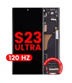 Pantalla OLED con marco para Samsung Galaxy S23 Ultra (Aftermarket Plus) (120 Hz) (EE. UU. e internacional) (Phantom Black)