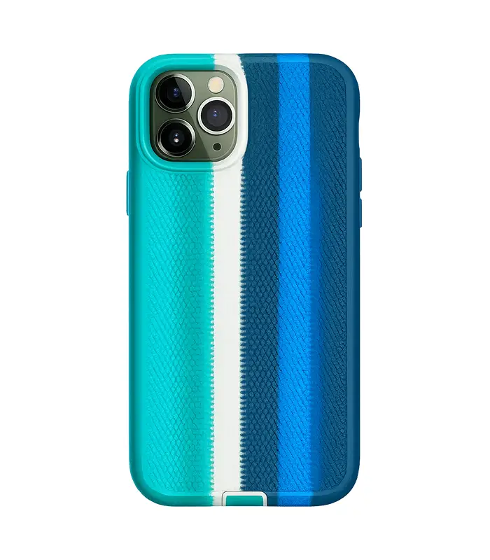 13PM-YIG-8 iPhone 13 Pro Max – Funda de doble capa (VERDE, BLANCO Y AZUL) - Imagen 1