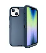 iPhone 14 / 13 – Funda resistente (AZUL OSCURO Y NEGRO) - Imagen 2