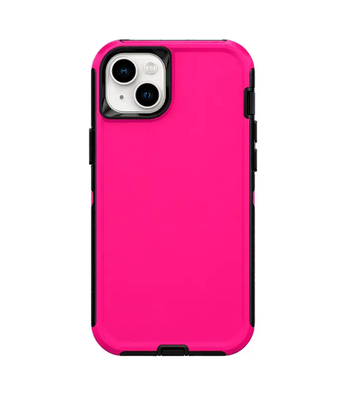 14-DEF-PNKW iPhone 14 / 13 – Funda resistente (FUCSIA, BLANCO) - Imagen 1