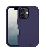 iPhone 16 – Funda resistente (AZUL OSCURO Y NEGRO) - Imagen 2