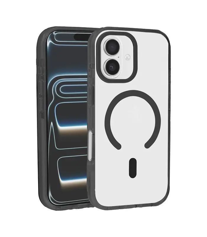 17-FAME-BLK Funda para iPhone 17 Transparente con Negro - Imagen 1