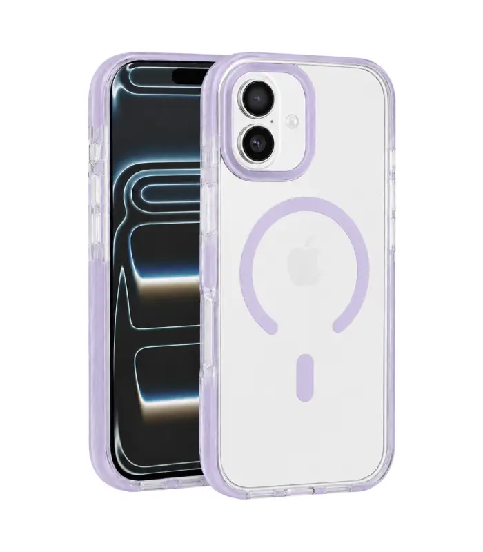 17-FAME-LPUR Funda para iPhone 17 Transparente con Lila - Imagen 1