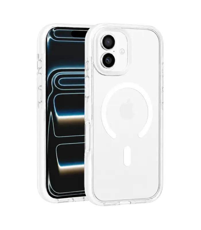 17-FAME-WHT Funda para iPhone 17 Transparente con Blanco - Imagen 1