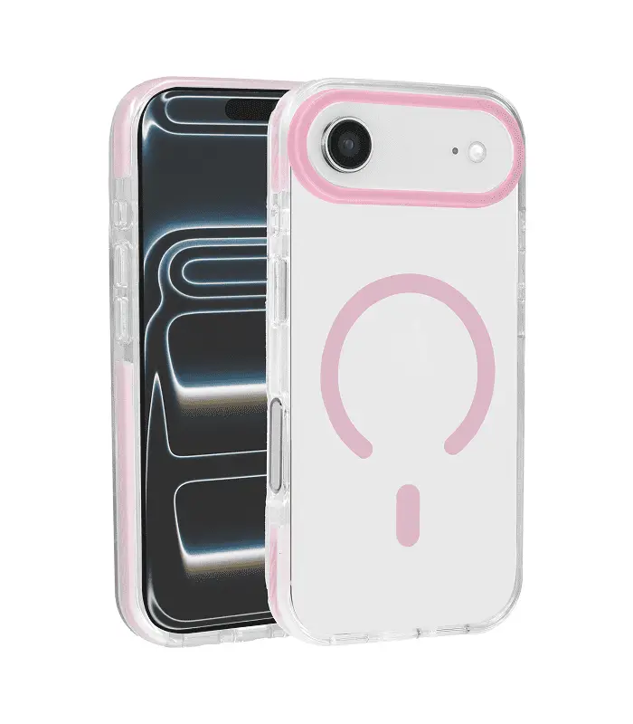17A-FAME-PNK Funda para iPhone 17 Air transparente con rosado - Imagen 1