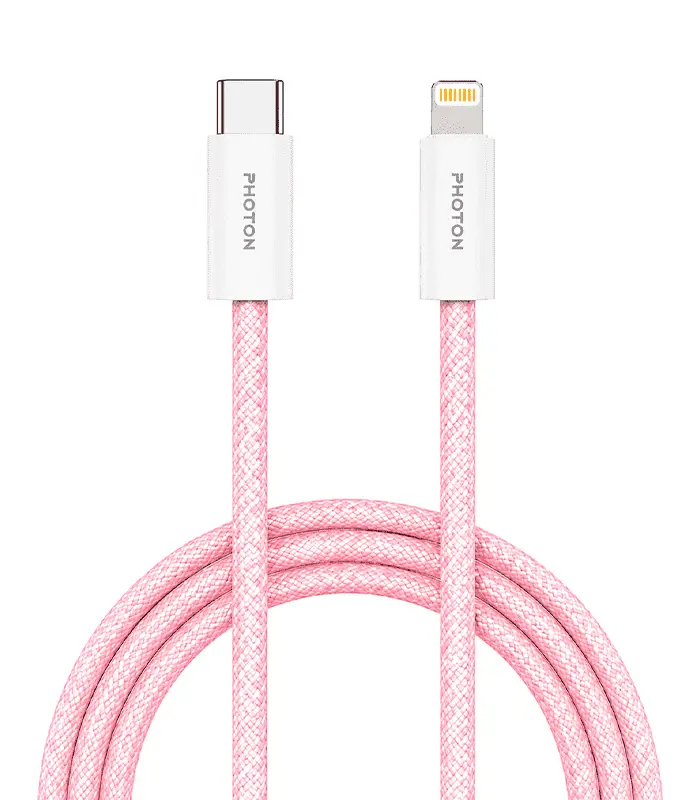 302103008010101 GRADO A/SIN EMPAQUE Cable USB-C a Lightning Color Rosado (Photon) - Imagen 1