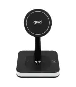 GRADO A/Sin Empaque Cargador Inalambrico 25W 2 en 1 Color Negro - Imagen 2