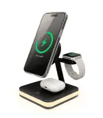 GRADO A/Sin Empaque Cargador Inalambrico 25W 3 en 1 Color Negro