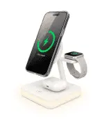 GRADO A/Sin Empaque Cargador Inalambrico 25W 3 en 1 Color Blanco