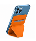 Tarjetero con magsafe y soporte naranja