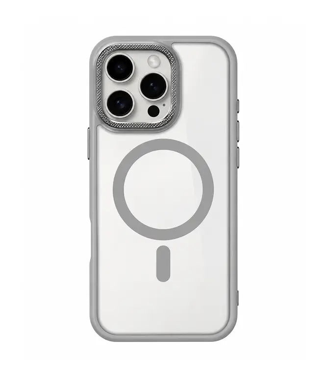CS-I16PM-MTFC-GY Funda 16 pro Max matte con magsafe y borde gris - Imagen 1