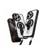 Funda 16 pro Max matte con soporte y magsafe negro - Imagen 2
