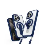 Funda 16 pro Max matte con soporte y magsafe azul oscuro - Imagen 2
