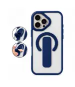 Funda 16 pro Max matte con soporte y magsafe azul oscuro
