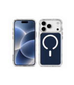 Funda 17 transparente-azul oscuro  con magsafe blanco - Imagen 2
