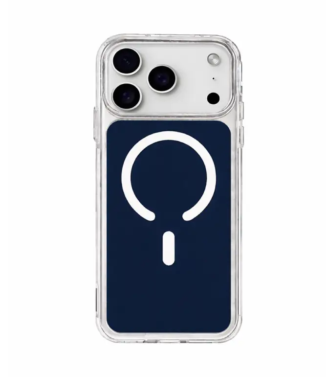 CS-I17-ACM-DBL Funda 17 transparente-azul oscuro con magsafe blanco - Imagen 1