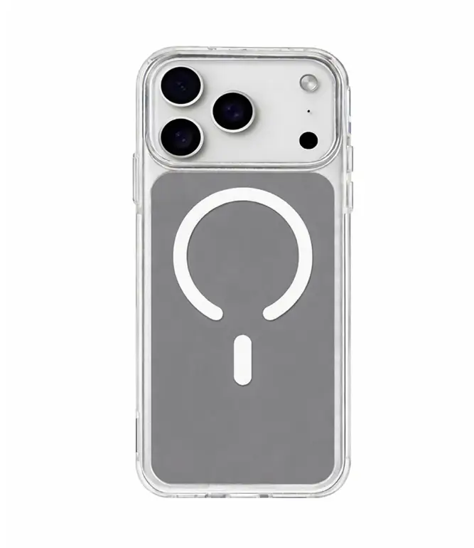 CS-I17-ACM-GY Funda 17 transparente-gris con magsafe blanco - Imagen 1