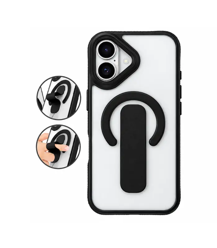 CS-I17-SMH-BK Funda 17 matte con Transparente y soporte - Imagen 1