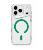 Funda 17 pro Max/18 Pro Max transparente con magsafe verde claro